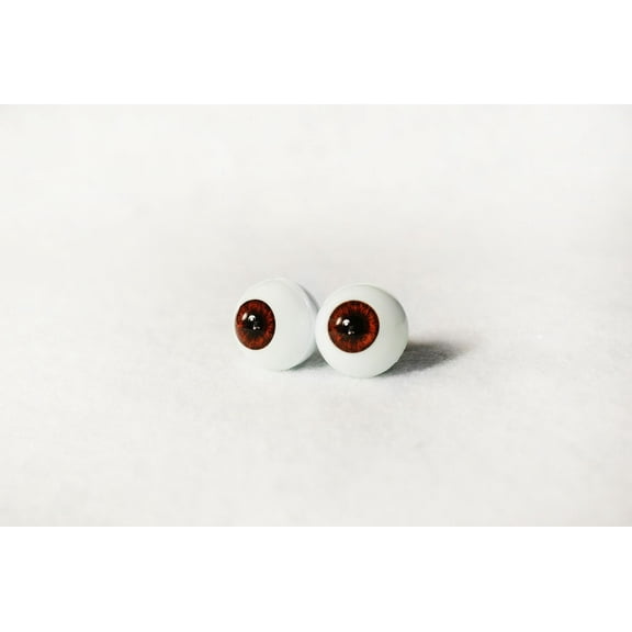 18mm Brown 2pcs Glastic Realistic Premium Doll Eyes Eyeball Made in Japan
