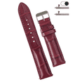 thumbnail image 1 of 18mm Burgundy Leather Watch Band Alligator Watch Strap Quick Release Replacement Strap Soft Handmade Wristband Stainless Steel Vintage Gift for Men Father's Day Dad Son Husband DH-70-18MM, 1 of 9