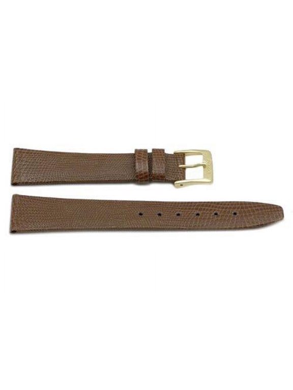18mm Genuine Leather Lizard Grain Light Brown Watch Strap
