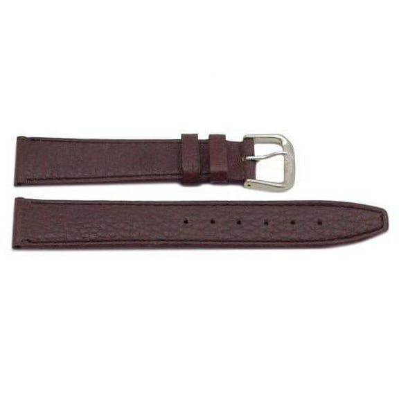 18mm Genuine Leather Textured Matte Brown Watch Band