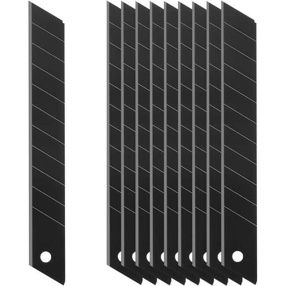 18mm Heavy Duty Snap-Off Replacement Blades (110 Segments) Black Ultra Sharp Utility Knife Refills for Drywall, Roofing, Flooring, Rubber & Fits Most 18mm Box Cutters & Utility Knives (Pack of 10)