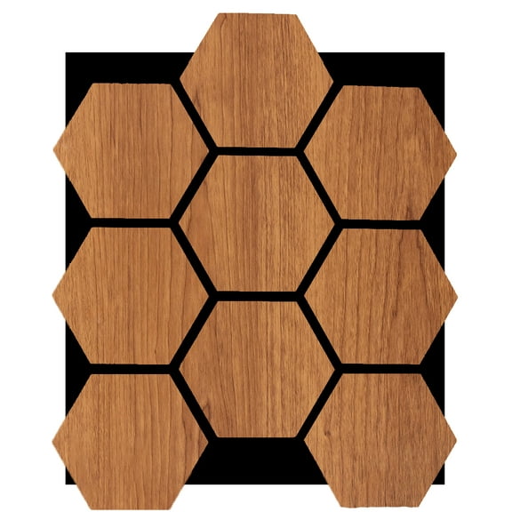 18mm Hexagon Acoustic Wall Panel 26.7" Long x 21.6" Wide - Brown