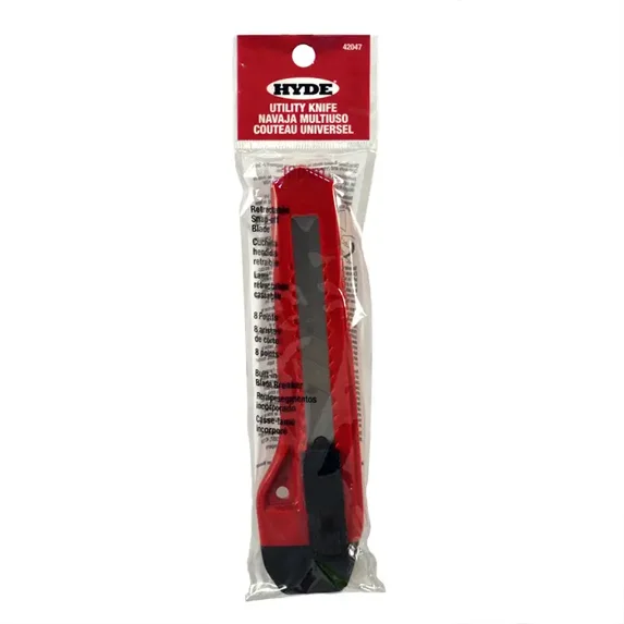 18mm Hyde Tools 42047 Hyde Snap-Off Blade Utility Knife w/ 8-Point Blade