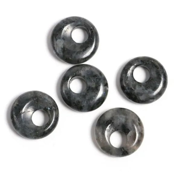 18mm Natural Crystal Hole Donut Peace Buckle Beads Gemstone Chakra DIY Jewelry
