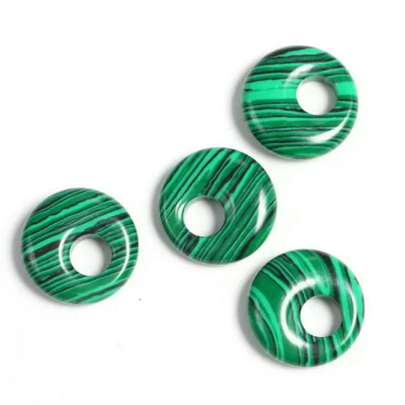 18mm Natural Crystal Hole Donut Peace Buckle Beads Gemstone Chakra DIY Jewelry