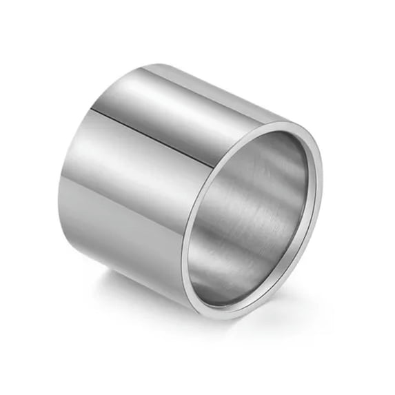 18mm Rose Gold/Black/Gold/Silver Polished Band Men Titanium Steel Ring Size 7-14