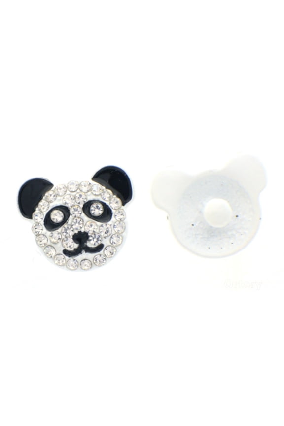 18mm Snap Charms Buttons Interchangeable Jewelry 1 pc CZ Panda bear