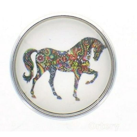 18mm Snap Charms Buttons Interchangeable Jewelry Paisley Horse
