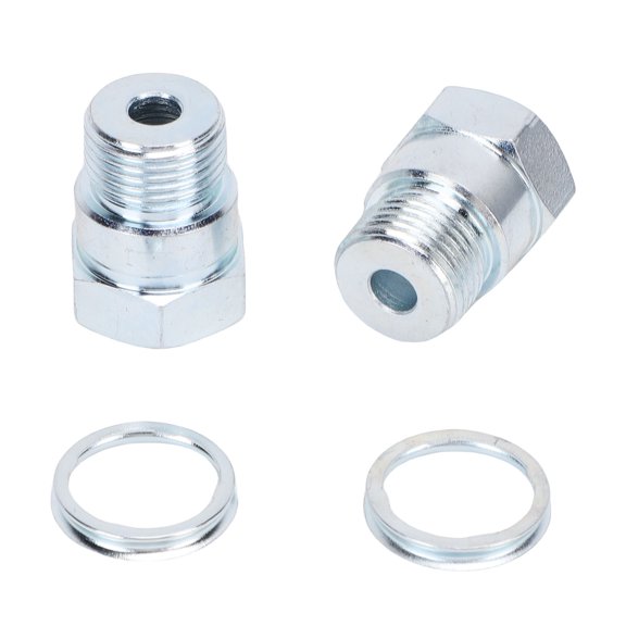 18mm Spark Plug Non Fouler Adapter with Gaskets - Universal Fit Silver Extension - 2 Pack