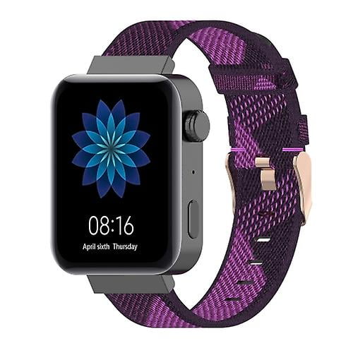 18mm Stripe Weave Nylon Wrist Strap Watch Band For Xiaomi Mi Watch, Garmin Vivomove 3s / Vivoactive 4s
