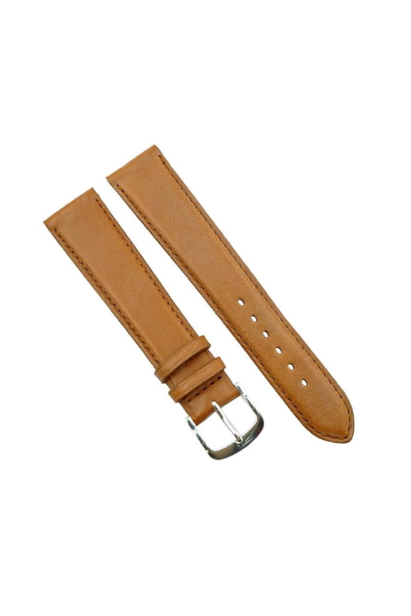 18mm Tan Soft Leather Long Watch Strap