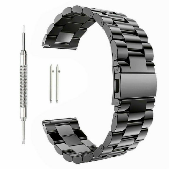 18mm Watch Band,GoldCherry Quick Release Premium Solid Stainless Steel Metal Business Replacement Bracelet Strap for Men's Women's Watch(Black)