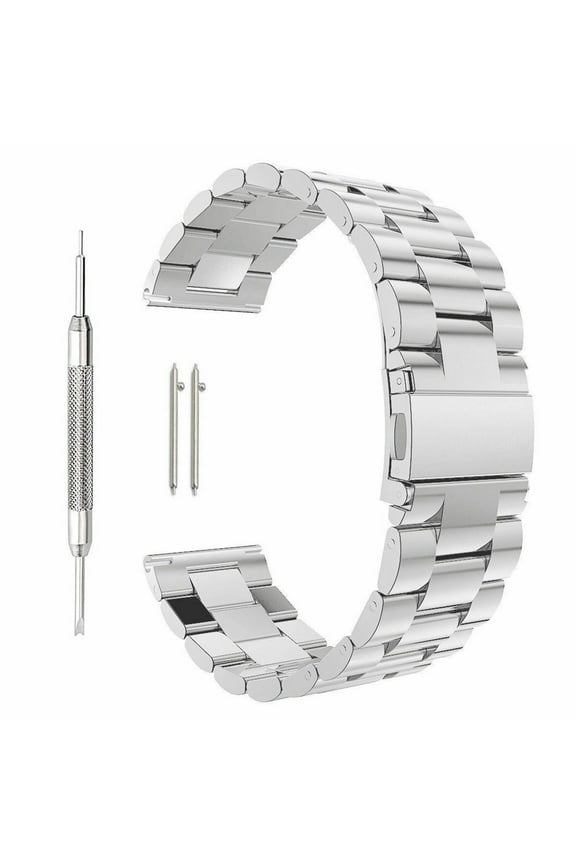 18mm Watch Band,GoldCherry Quick Release Premium Solid Stainless Steel Metal Business Replacement Bracelet Strap for Men's Women's Watch(Silver)