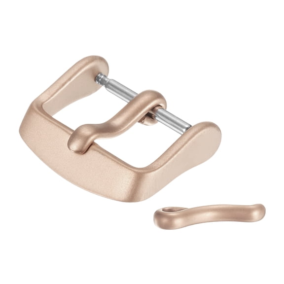 18mm Watch Band Replacement Buckle Stainless Steel Watch Strap Clasp Matte PVD Buckles with 2pcs Tongue, Rose Gold
