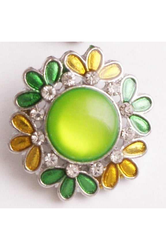18mm  flower  crystal Metal Snap button jewelry Flower crystal