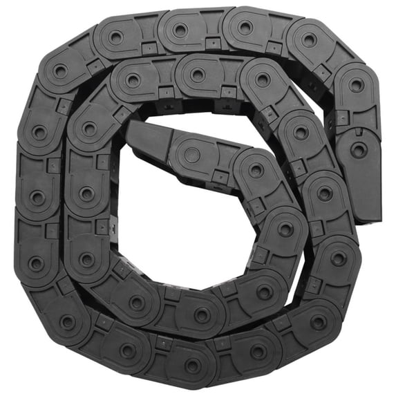 18mm x 37mm Black Flexible Semi Enclosed Cable Drag Chain 1M 39.4",1 x Cable Drag Chain,Black