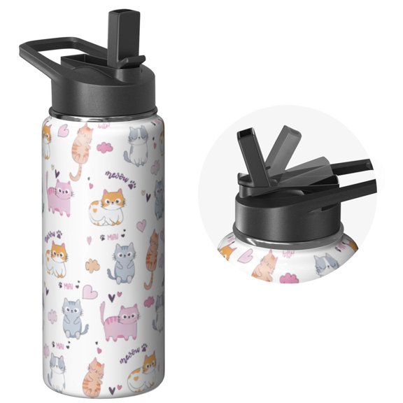 18oz Animals Themed Water Bottle for Animals Themed Fans Camping Hiking Sports Vacuum Insulated Stainless Steel Leak Proof Hot Cold Gift