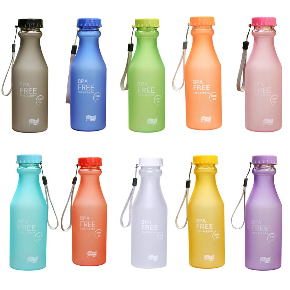 18oz Clear Water Bottles Airtight Screw Top Lids, Plastic Portable Soda ...