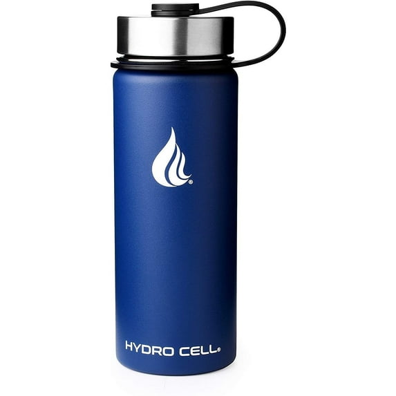 18oz (Fluid Ounces) Wide Mouth Hydro Cell Stainless Steel Water Bottle Navy Blue