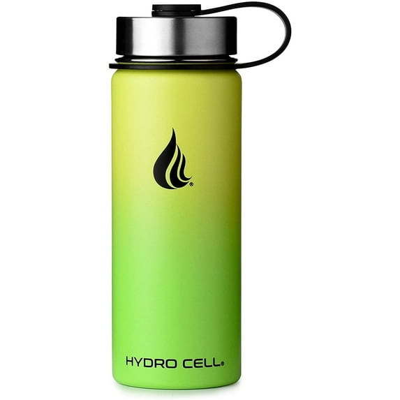 18oz (Fluid Ounces) Wide Mouth Hydro Cell Stainless Steel Water Bottle Neon/Neon