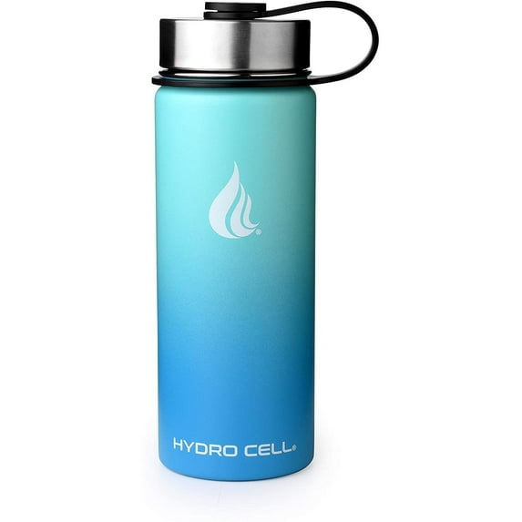 18oz (Fluid Ounces) Wide Mouth Hydro Cell Stainless Steel Water Bottle Teal/Blue