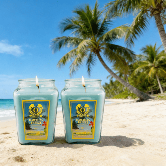 18oz Hawaiian Breeze Scented Candle, Jar Scented Candle with up to 110 Hour Burn Time, Soy Wax Jar Candles Gift for Birthday Mother's Thanksgiving Day Christmas Present