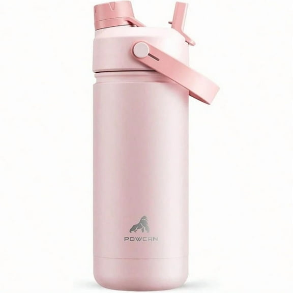 18oz Insulated Water Bottle - 2-In-1 Straw & Spout Lid, Leakproof For 24H Cold Pink