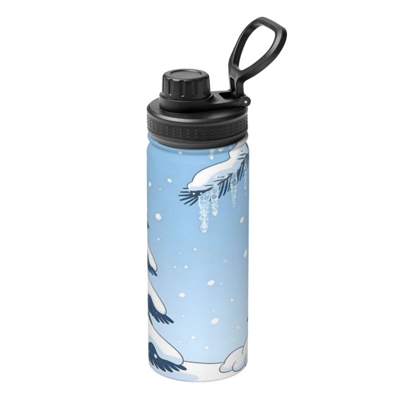 18oz Sports Insulated Kettle Double Wall Vacuum Insulated Water Bottle With Leak Proof Flip Lid For Gym Outdoor Commuting Camping Hello Winter Theme (3)