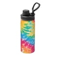 thumbnail image 1 of 18oz Sports Insulated Kettle Double Wall Vacuum Insulated Water Bottle With Leak Proof Flip Lid For Gym Outdoor Commuting Camping Red Tie Dye Background Rainbow Colors (4), 1 of 9