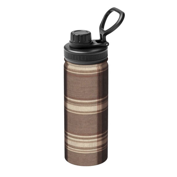 18oz Sports Insulated Kettle Double Wall Vacuum Insulated Water Bottle With Leak Proof Flip Lid For Gym Outdoor Commuting Camping Rosybrown Buffalo Plaid Check Tartan Scotland_1