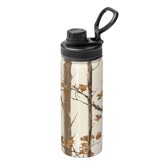 18oz Sports Insulated Kettle Double Wall Vacuum Insulated Water Bottle With Leak Proof Flip Lid For Gym Outdoor Commuting Camping Woods Camouflage Tan_4