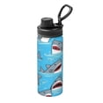 thumbnail image 1 of 18oz Sports Insulated Kettle Double Wall Vacuum Insulated Water Bottle With Leak Proof Flip Lid For Gym Outdoor Commuting Camping Shark (13), 1 of 9