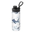 thumbnail image 1 of 18oz Sports Insulated Kettle Double Wall Vacuum Insulated Water Bottle With Leak Proof Flip Lid For Gym Outdoor Commuting Camping Shark-1, 1 of 9