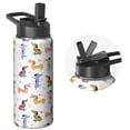 thumbnail image 1 of 18oz Stainless Steel Flask for Gym Dog Design Wide Mouth Handle Lid Insulated Leak Proof Keeps Hot 12H Cold 24H, 1 of 6