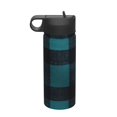 thumbnail image 1 of 18oz Straw Lid Space Bottle 2.9×8.9in Double-Layer Insulated Leak-Proof Bottle Straw Cup Lid Convenient For Carrying Darkcyan Buffalo Plaid Check Tartan Scotland_4, 1 of 8