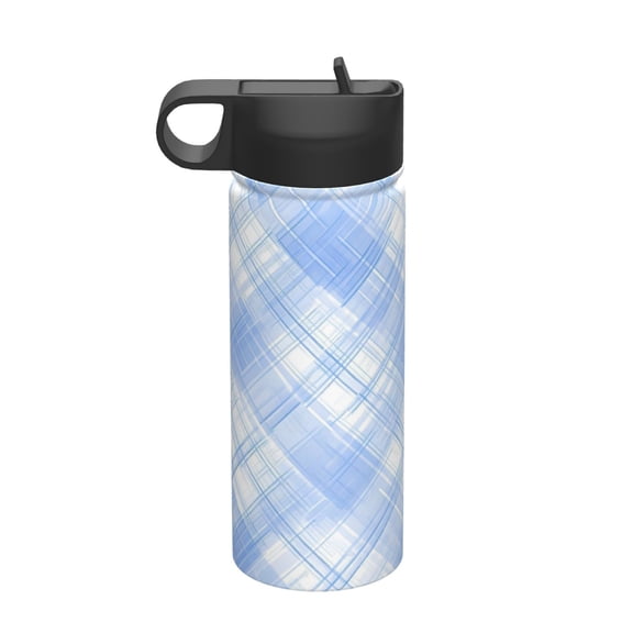 18oz Thermal Space Pot With Straw Stainless Steel Thermos Cup Double Insulation For Outdoor Sports Commuting Camping Blueviolet Moroccan Buffalo Plaid Tartan Check Hand-Drawn Sketch_3
