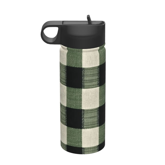 18oz Thermal Space Pot With Straw Stainless Steel Thermos Cup Double Insulation For Outdoor Sports Commuting Camping Springgreen Buffalo Plaid Check Tartan Scotland_41650_3