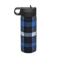 thumbnail image 1 of 18oz Thermal Space Pot With Straw Stainless Steel Thermos Cup Double Insulation For Outdoor Sports Commuting Camping Argyle Plaid Doderblue_4, 1 of 8
