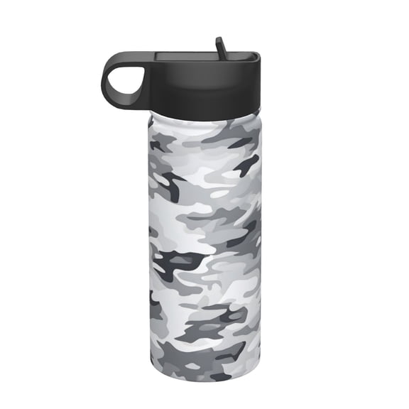 18oz Thermal Space Pot With Straw Stainless Steel Thermos Cup Double Insulation For Outdoor Sports Commuting Camping Vector Camouflage Pattern Gray_3