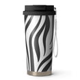 thumbnail image 1 of 18oz Travel Coffee Mug, 316 Stainless Steel Vacuum Insulated Tumbler with 2-in-1 Straw Lid & Strap, Animal Leopard Print, 1 of 6