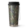 thumbnail image 1 of 18oz Travel Coffee Mug, 316 Stainless Steel Vacuum Insulated Tumbler with 2-in-1 Straw Lid & Strap, Camouflage Print, 1 of 6