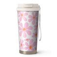 thumbnail image 1 of 18oz Travel Coffee Mug, 316 Stainless Steel Vacuum Insulated Tumbler with 2-in-1 Straw Lid & Strap, Daisy Floral Print, 1 of 6