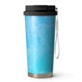 thumbnail image 1 of 18oz Travel Coffee Mug, 316 Stainless Steel Vacuum Insulated Tumbler with 2-in-1 Straw Lid & Strap, Ice Crystal Print, 1 of 6
