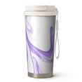 thumbnail image 1 of 18oz Travel Coffee Mug, 316 Stainless Steel Vacuum Insulated Tumbler with 2-in-1 Straw Lid & Strap, Liquid & Marble Print, 1 of 6