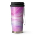 thumbnail image 1 of 18oz Travel Coffee Mug, 316 Stainless Steel Vacuum Insulated Tumbler with 2-in-1 Straw Lid & Strap, Liquid & Marble Print, 1 of 6
