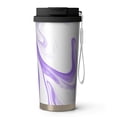thumbnail image 1 of 18oz Travel Coffee Mug, 316 Stainless Steel Vacuum Insulated Tumbler with 2-in-1 Straw Lid & Strap, Liquid & Marble Print, 1 of 6