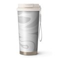 thumbnail image 1 of 18oz Travel Coffee Mug, 316 Stainless Steel Vacuum Insulated Tumbler with 2-in-1 Straw Lid & Strap, Liquid & Marble Print, 1 of 6