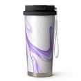 thumbnail image 1 of 18oz Travel Coffee Mug, 316 Stainless Steel Vacuum Insulated Tumbler with 2-in-1 Straw Lid & Strap, Liquid & Marble Print, 1 of 6