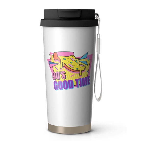 18oz Travel Coffee Mug, 316 Stainless Steel Vacuum Insulated Tumbler with 2-in-1 Straw Lid & Strap, Slogan, Inspirational Quote
