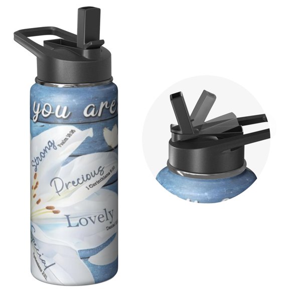 18oz Triple Insulated Farmhouse Themed Bottle, Stainless Steel Leak Resistant Lid Included, Reusable Insulated Flask Maintains Cold 24H, Eco Steel for Outdoor Enthusiasts and Travelers